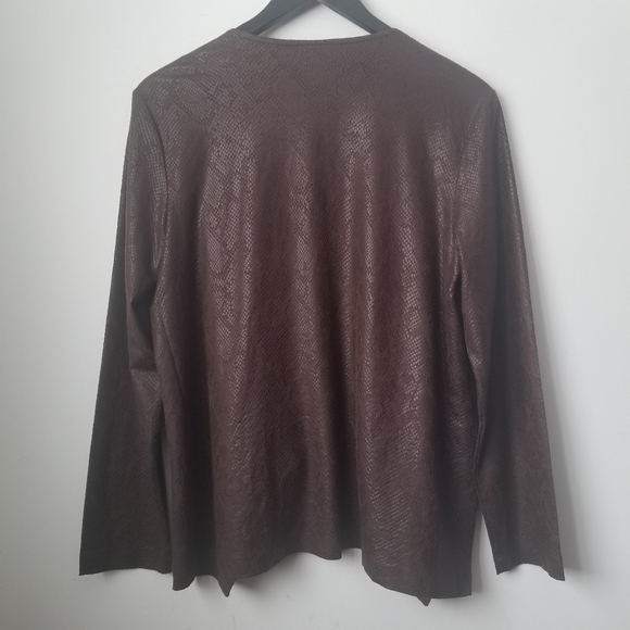 Rock 47 wrangler women's brown open front cardigan - Picture 2 of 8